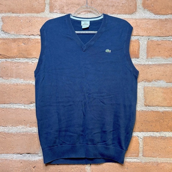 Lacoste Other - Vintage LACOSTE Men’s Navy Blue Sweater Vest Size 4 Medium